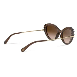 Dolce & Gabbana - Plisse Sunglasses - Brown - Dolce & Gabbana Eyewear - Avvenice