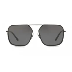 Dolce & Gabbana - Rectangular Sunglasses with Metal Bridge - Black Matt - Dolce & Gabbana Eyewear - Avvenice