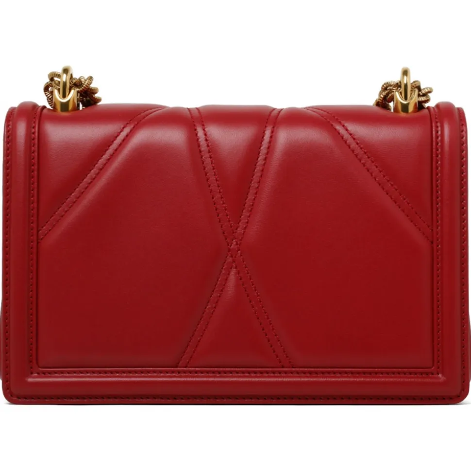 Dolce & Gabbana - Red Calf Leather Medium Devotion Shoulder Bag - Dolce & Gabbana Exclusive Luxury Collection - Avvenice