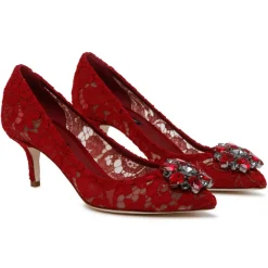Dolce & Gabbana - Red Leather Bellucci Taormina Pumps - Dolce & Gabbana Exclusive Luxury Collection - Avvenice