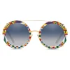 Dolce & Gabbana - Round Sunglasses Customize Your Eyes - Gold - Dolce & Gabbana Eyewear - Avvenice
