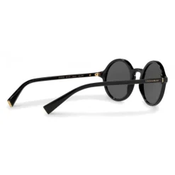 Dolce & Gabbana - Round Acetate Sunglasses with Key Bridge - Black - Dolce & Gabbana Eyewear - Avvenice
