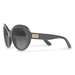 Dolce & Gabbana - Round Sunglasses in Acetate - Gray - Dolce & Gabbana Eyewear - Avvenice