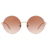 Dolce & Gabbana - Round Sunglasses Plaque Logo - Rose Gold - Dolce & Gabbana Eyewear - Avvenice