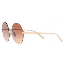 Dolce & Gabbana - Round Sunglasses Plaque Logo - Rose Gold - Dolce & Gabbana Eyewear - Avvenice