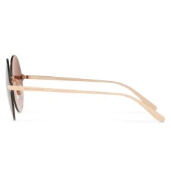 Dolce & Gabbana - Round Sunglasses Plaque Logo - Rose Gold - Dolce & Gabbana Eyewear - Avvenice