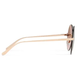 Dolce & Gabbana - Round Sunglasses Plaque Logo - Rose Gold - Dolce & Gabbana Eyewear - Avvenice