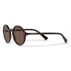 Dolce & Gabbana - Round Acetate Sunglasses with Key Bridge - Havana - Dolce & Gabbana Eyewear - Avvenice