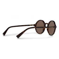 Dolce & Gabbana - Round Acetate Sunglasses with Key Bridge - Havana - Dolce & Gabbana Eyewear - Avvenice