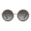 Dolce & Gabbana - Round Sunglasses with "Sacred Heart" Metal Profile - Gunmetal Black - Dolce & Gabbana Eyewear - Avvenice