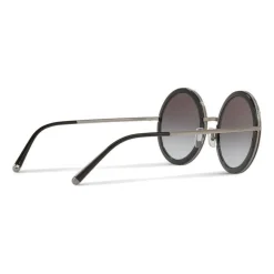 Dolce & Gabbana - Round Sunglasses with "Sacred Heart" Metal Profile - Gunmetal Black - Dolce & Gabbana Eyewear - Avvenice