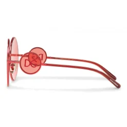 Dolce & Gabbana - Round Metal Sunglasses with DG Detail - Brilliant Burgundy - Dolce & Gabbana Eyewear - Avvenice
