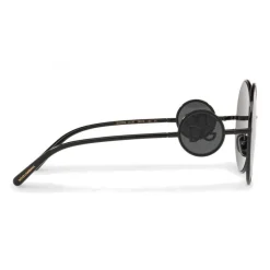 Dolce & Gabbana - Round Metal Sunglasses with DG Detail - Brilliant Black - Dolce & Gabbana Eyewear - Avvenice