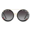 Dolce & Gabbana - Round Sunglasses in Gold Metal with Clip On Print Graffiti - Dolce & Gabbana Eyewear - Avvenice