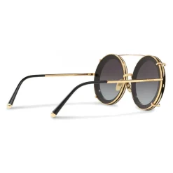 Dolce & Gabbana - Round Sunglasses in Gold Metal with Clip On Print Graffiti - Dolce & Gabbana Eyewear - Avvenice
