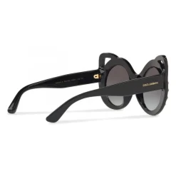 Dolce & Gabbana - Round Acetate Sunglasses with Crystals - Black - Dolce & Gabbana Eyewear - Avvenice