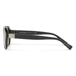 Dolce & Gabbana - Round Sunglasses with Double Bridge - Black - Dolce & Gabbana Eyewear - Avvenice