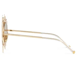 Dolce & Gabbana - Round Sunglasses with DG Star - Gold - Dolce & Gabbana Eyewear - Avvenice