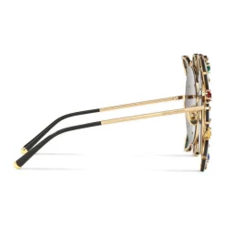 Dolce & Gabbana - Round Metal Sunglasses with Applications - Polished Gold and Multicolored Stones - Dolce & Gabbana Eyewear - Avvenice