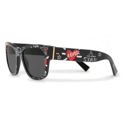 Dolce & Gabbana - Square Sunglasses in Acetate Print Graffiti - Black - Dolce & Gabbana Eyewear - Avvenice