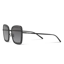 Dolce & Gabbana - Square Devotion Sunglasses with Lace - Black - Dolce & Gabbana Eyewear - Avvenice