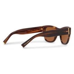 Dolce & Gabbana - Square Sunglasses in Acetate - Brown Striped - Dolce & Gabbana Eyewear - Avvenice