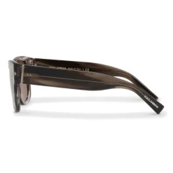 Dolce & Gabbana - Square Sunglasses in Acetate - Grey Striped - Dolce & Gabbana Eyewear - Avvenice