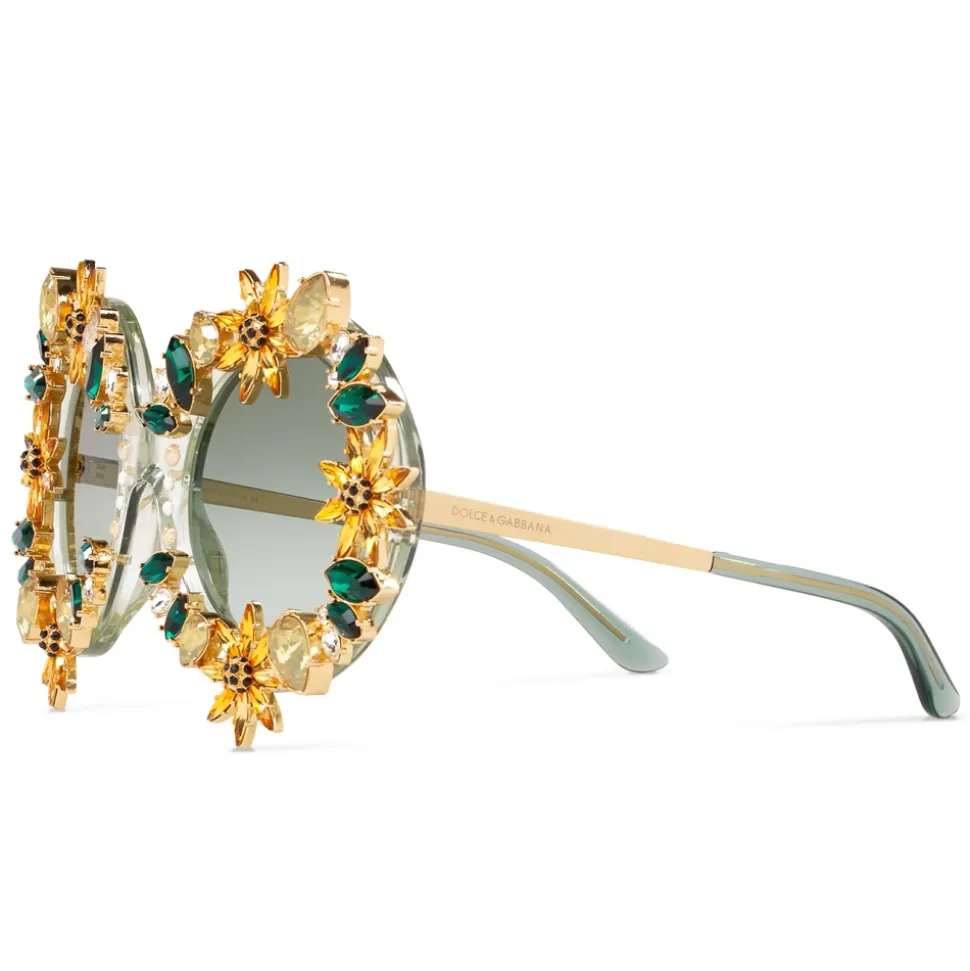 Dolce & Gabbana - Sunflower Sunglasses - Green - Dolce & Gabbana Eyewear - Avvenice