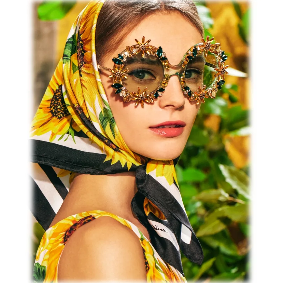 Dolce & Gabbana - Sunflower Sunglasses - Green - Dolce & Gabbana Eyewear - Avvenice