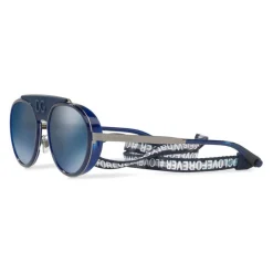 Dolce & Gabbana - Sunglasses in Metal with Fabric Band - Blue - Dolce & Gabbana Eyewear - Avvenice