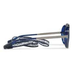 Dolce & Gabbana - Sunglasses in Metal with Fabric Band - Blue - Dolce & Gabbana Eyewear - Avvenice