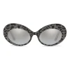 Dolce & Gabbana - Sunglasses Oval in Acetate - Leo with Silver Glitter - Dolce & Gabbana Eyewear - Avvenice