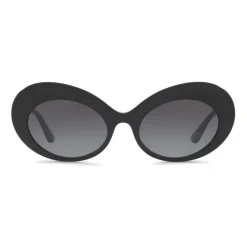 Dolce & Gabbana - Sunglasses Oval in Acetate - Black - Dolce & Gabbana Eyewear - Avvenice