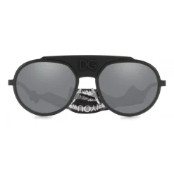 Dolce & Gabbana - Sunglasses in Metal with Fabric Band - Black - Dolce & Gabbana Eyewear - Avvenice