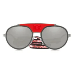 Dolce & Gabbana - Sunglasses in Metal with Fabric Band - Red - Dolce & Gabbana Eyewear - Avvenice