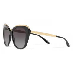 Dolce & Gabbana - Sunglasses Cat-Eye with Gros Grain Decoration - Black and Gold - Dolce & Gabbana Eyewear - Avvenice