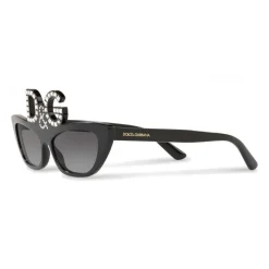 Dolce & Gabbana - Sunglasses Oval Cat-Eye Embellished with Crystals - Dolce & Gabbana Eyewear - Avvenice
