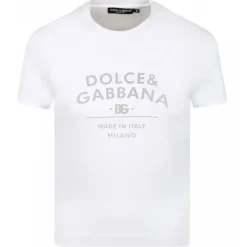 Dolce & Gabbana - White Jersey T-Shirt with Dolce & Gabbana Lettering - Dolce & Gabbana Exclusive Luxury Collection - Avvenice