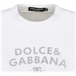 Dolce & Gabbana - White Jersey T-Shirt with Dolce & Gabbana Lettering - Dolce & Gabbana Exclusive Luxury Collection - Avvenice
