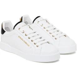 Dolce & Gabbana - White and Black Portofino Sneakers - Dolce & Gabbana Exclusive Luxury Collection - Avvenice