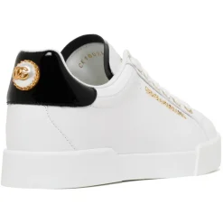 Dolce & Gabbana - White and Black Portofino Sneakers - Dolce & Gabbana Exclusive Luxury Collection - Avvenice