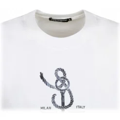 Dolce & Gabbana - White Cotton T-Shirt with Print - Dolce & Gabbana Exclusive Luxury Collection - Avvenice