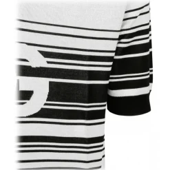 Dolce & Gabbana - White and Black Jacquard Polo Shirt - Dolce & Gabbana Exclusive Luxury Collection - Avvenice