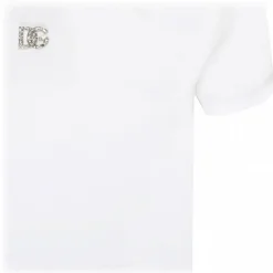 Dolce & Gabbana - White Cotton Crystal Embellished T-Shirt - Dolce & Gabbana Exclusive Luxury Collection - Avvenice