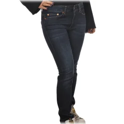 Dondup - High-Waisted Jeans Model Monroe - Blue Denim - Trousers - Luxury Exclusive Collection - Avvenice