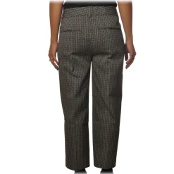 Dondup - Ivy Model Trousers Straight Leg - Black/Cream - Trousers - Luxury Exclusive Collection - Avvenice