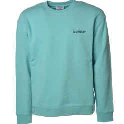 Dondup - Long-Sleeved Crewneck with Logo - Blue Tiffany - Sweatshirt - Luxury Exclusive Collection - Avvenice