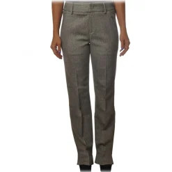 Dondup - Model Egle Pants in Herringbone Pattern - Grey - Trousers - Luxury Exclusive Collection - Avvenice