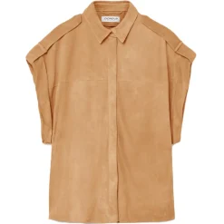 Dondup - Oversized Genuine Suede Shirt - Camel - Shirt - Luxury Exclusive Collection - Avvenice