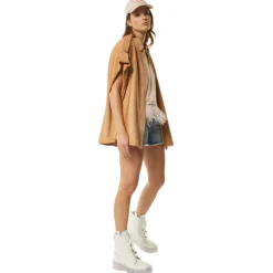 Dondup - Oversized Genuine Suede Shirt - Camel - Shirt - Luxury Exclusive Collection - Avvenice